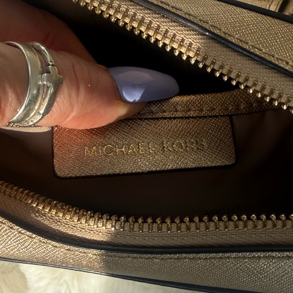 Michael Kors Gold Metallic Crossbody Bag with Chain Strap - Picture 5 of 5